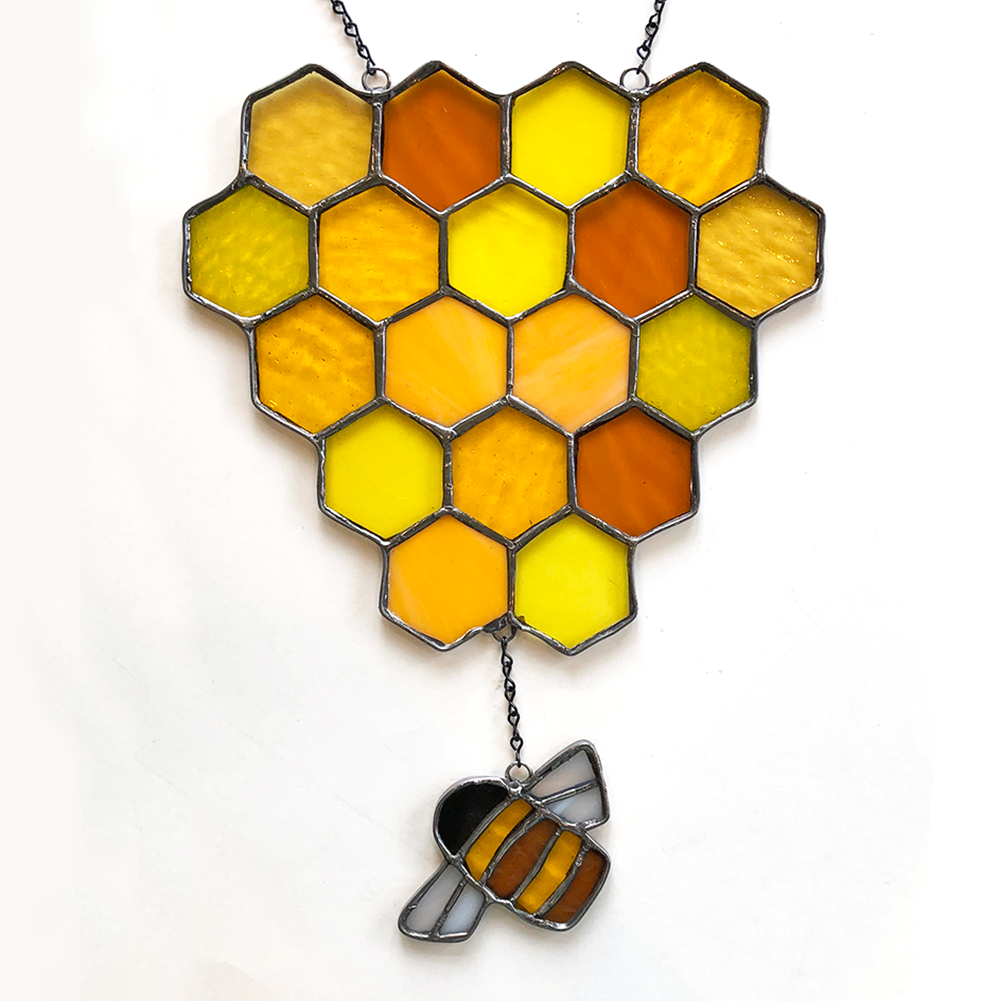 stained glass: free honeycomb pattern